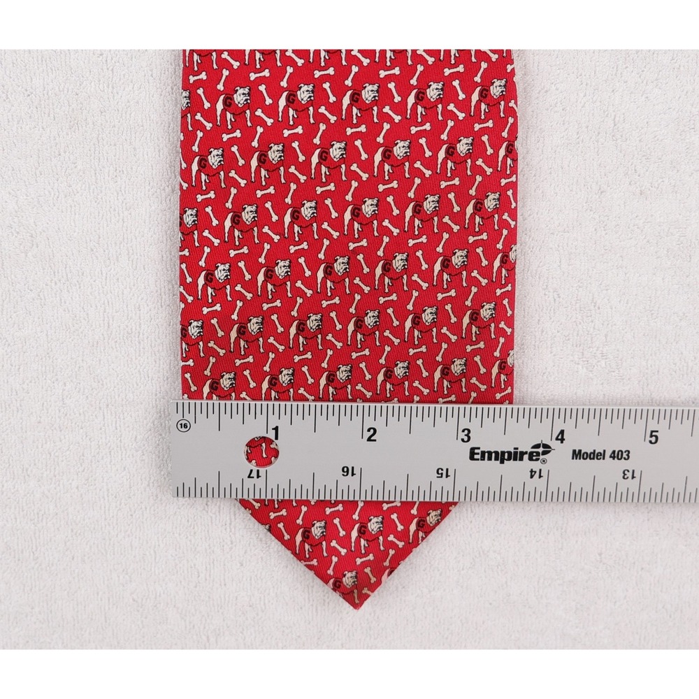 Vineyard Vines Necktie Red University of Georgia Bulldogs Silk Mascot Print Tie - Picture 8 of 9